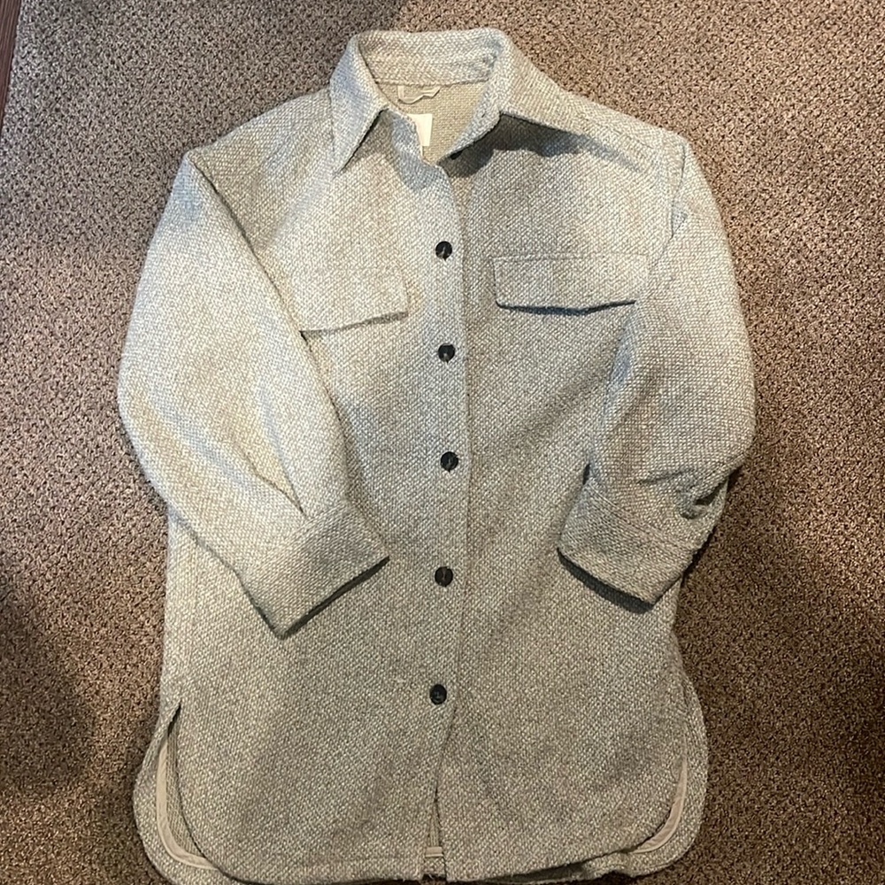 H&M tweed green Shacket